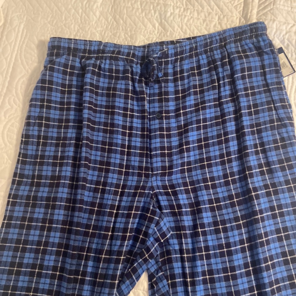 Men’s flannel sleep, wear size large, 100% cotton navy suz L